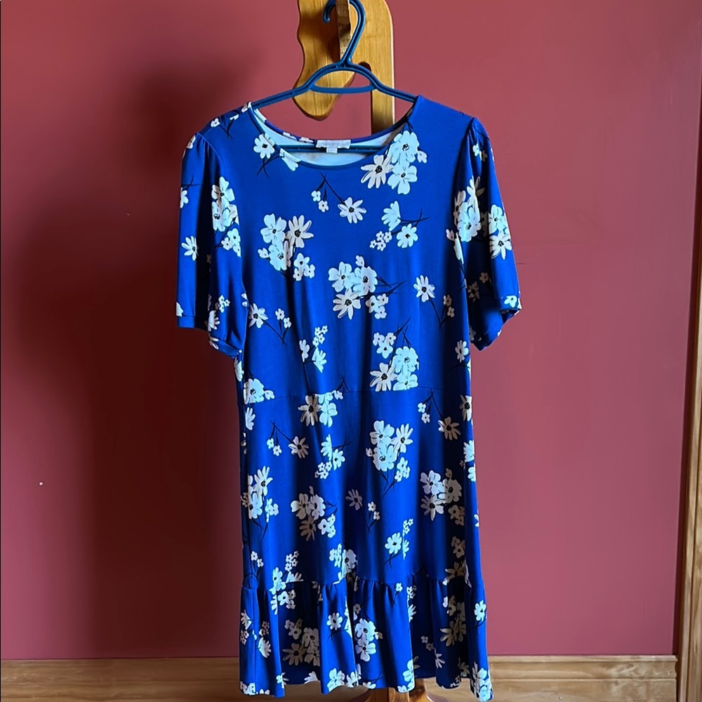 Chic Blue Floral Dress by LOFT